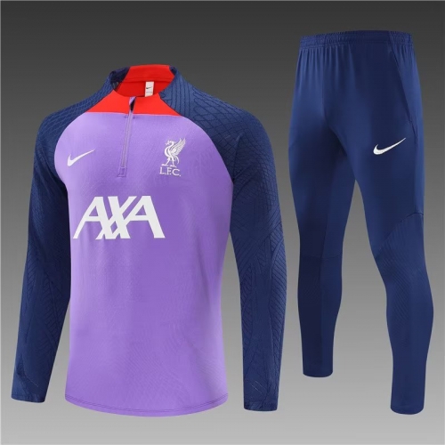 Player Version 2023/24 Liverpool Purple Soccer Tracksuit Uniform-801