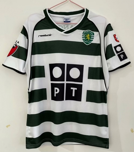 01-03 Retro Version Sporting Clube de Portugal Home Green& White Thailand Soccer Jersey AAA-811/301/601