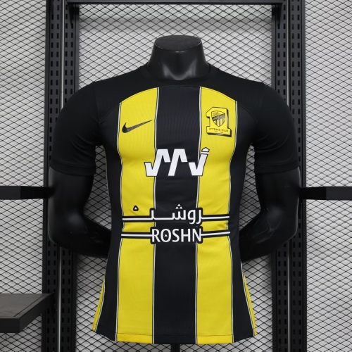 Player Version 2023/24 Al-Ittihad Home Yellow Thailand Soccer Jersey AAA-88