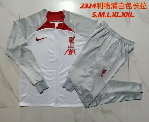 2022/23 Liverpool White & Gray Thailand Soccer Jacket Uniform-815