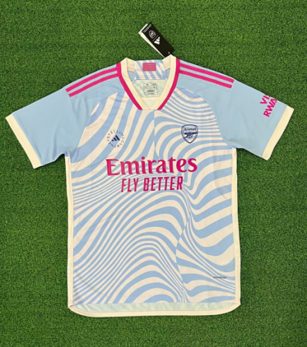 (S-4XL）2023/24 Arsenal Bllue & Pink Thailand Soccer Jersey AAA-320/407