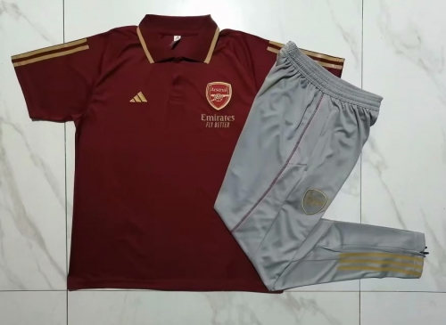 2023/24 Arsenal Maroon Thailand Polo Uniform-815