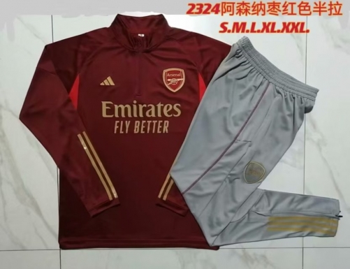 2023/24 Arsenal Maroon Soccer Tracksuit Uniform-815