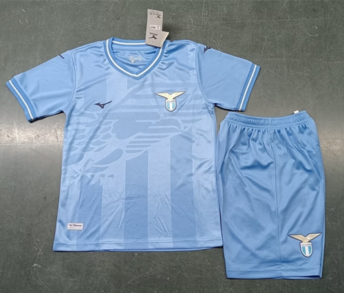 Kids 2023/24 Lazio Home Blue Kids/Youth Soccer Uniform-123