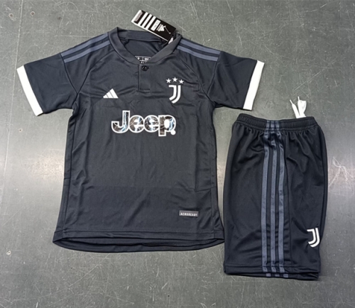 Kids 2023/24 Juventus 2nd Away Black Kids/Youth Soccer Uniform-507/123