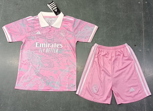 Kids 2023/24 Real Madrid Pink Kids/Youth Soccer Uniform-123