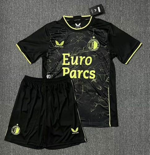 2023/24 Feyenoord Rotterdam 3nd Away Black Soccer Uniform-516