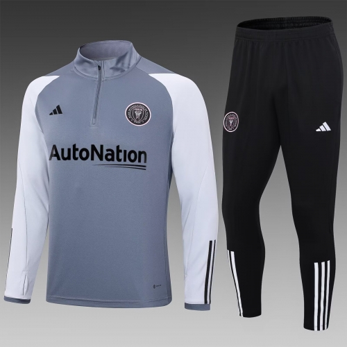 Kids 2023/24 Inter Miami CF Gray Kids/Youth Thailand Soccer Tracksuit Uniform-GDP/411