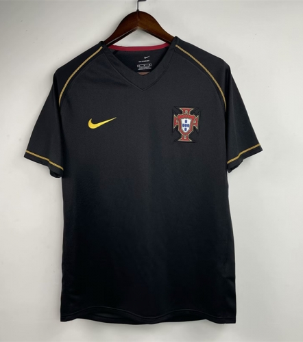 06 Retro Version Portugal Away Black Thailand Soccer Jersey AAA-301/1041