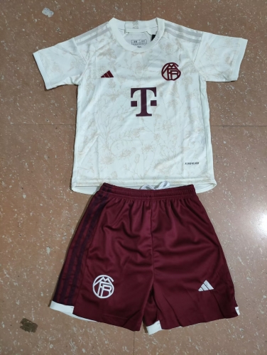 2023/24 Bayern München 2nd Away White Youth/Kids Soccer Uniform-123/507