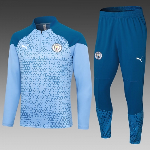 2023/24 Manchester City Blue Thailand Tracksuit Uniform-411/GDP