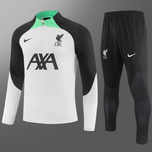 2023/24 Liverpool Gray & White Soccer Tracksuit Uniform-815/GDP