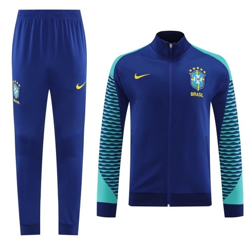 2023/24 Brazil Blue Thailand Soccer Jacket Uniform-LH