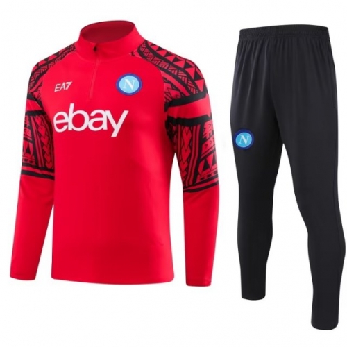 2022/23 EA7 SSC Napoli Red Kids/Youth Soccer Tracksuit Uniform-GDP