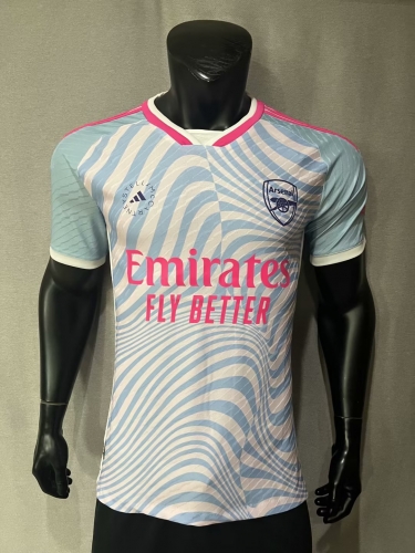 Player Version 2023/24 Arsenal Bllue & Pink Thailand Soccer Jersey AAA-703/888/308