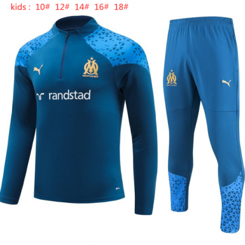 Kids 2023/24 Olympique Marseille Sky Blue Kids/Youth Thailand Soccer Uniform-GDP