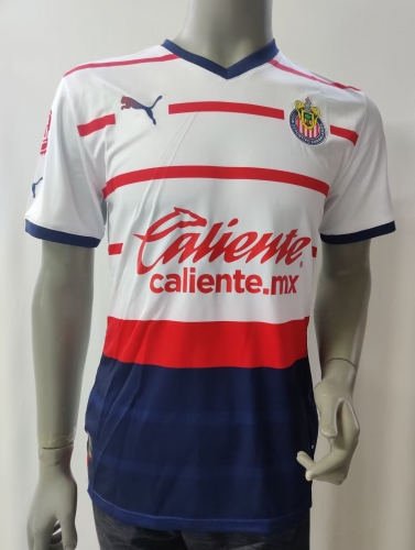 Player Version Deportivo Guadalajara Away Red & White Thailand Soccer Jersey AAA-912