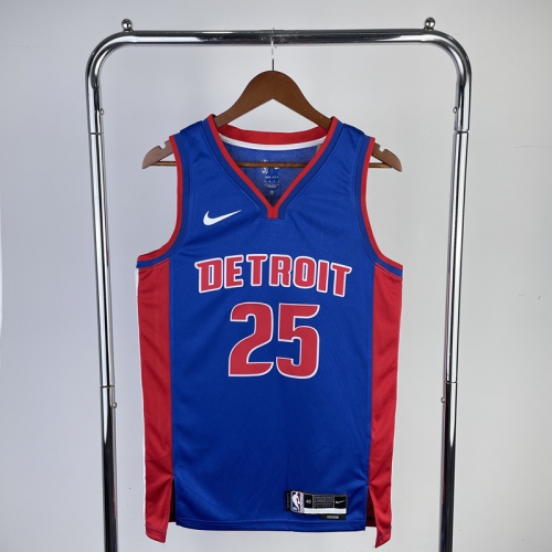 2023 Season NBA Detroit Pistons Away Blue #25 Jersey-311