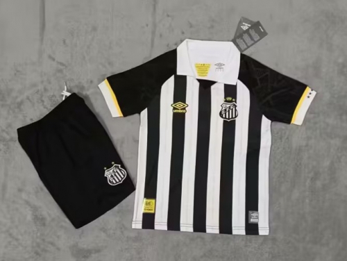 2023/24 Santos FC Home White & Black Soccer Uniform-SKE