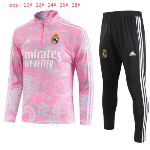 2023/24 Special Versio Real Madrid Pink Kids/Youth Soccer Tracksuit Uniform-GDP/815