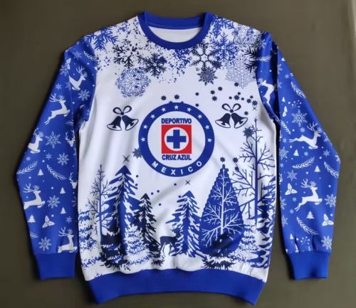 2023/24 Cruz Azul Blue & White Thailand Soccer Tracksuit Top-912