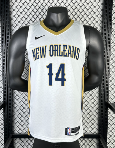 23 Season NBA New Orleans Pelicans Home White #14 Jersey-311
