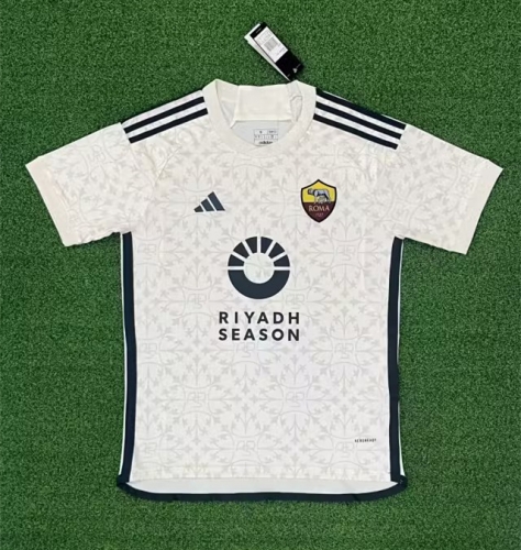 With Sponsor 2023/24 Roma Away White Thailand Soccer Jersey AAA-416/320