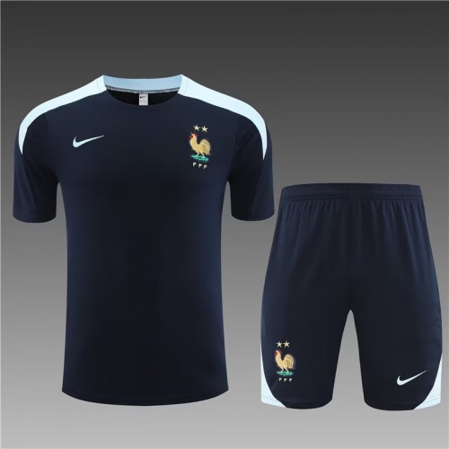 2023/24 France Black Thailand Soccer Tracksuit Uniform-801