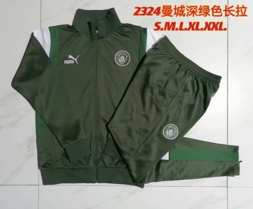 2023/24 Manchester City Green Soccer Jacket Uniform-815