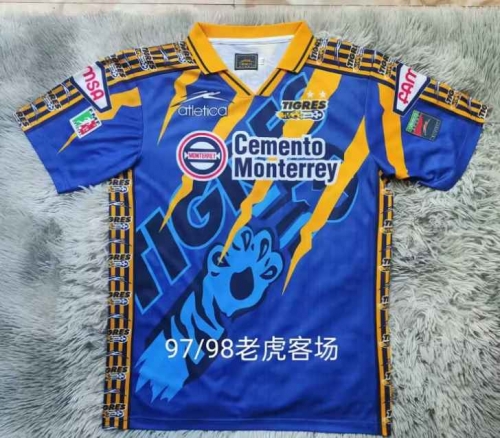 97-98 Retro Version Tigre UANL 2nd Away Blue Thailand Soccer Jersey AAA-2041/410