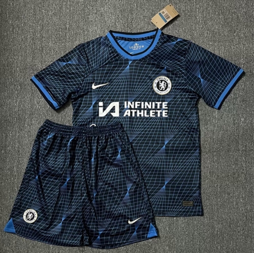 With Sponsor 2023/24 Chelsea Blue Kid/Youth Soccer Uniform-SL/516