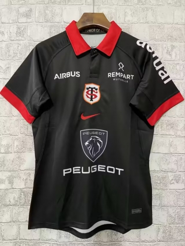 2023/24 Toulouse Home Black Thailand Rugby Shirts-805