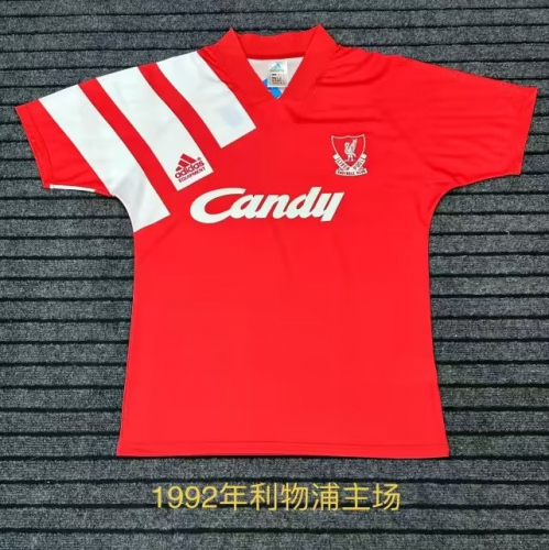 92 Retro Version Liverpool Home Red Thailand Soccer Jersey AAA-709