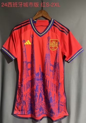 2023/24 City Versoin Spain Red Thailand Soccer Jersey AAA-709