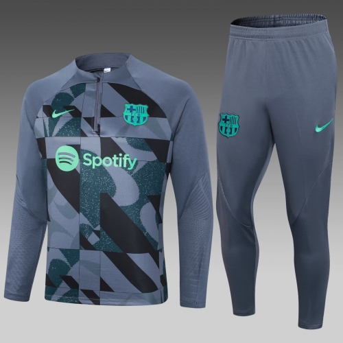 2023/24 Barcelona Gray Thailand Soccer Tracksuit Uniform-411/GDP