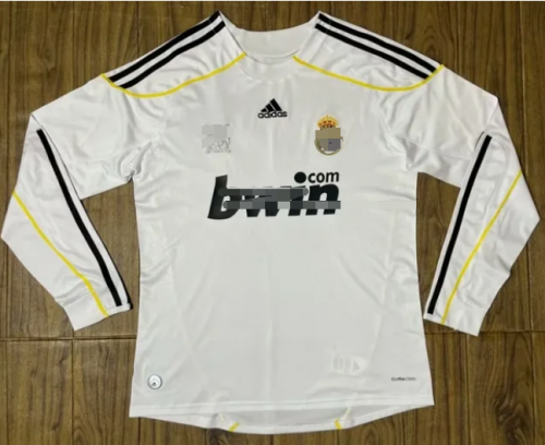 09-10 Retro Version Real Madri Home White LS Thailand Soccer Jersey AAA-601/301/503