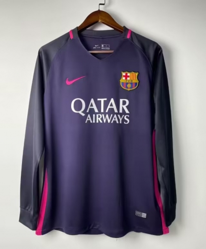 16-17 Retro Version Barcelona Purple LS Thailand Soccer Jersey AAA-301