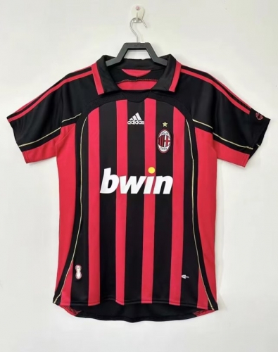 2006-07 Retro Version AC Milan Home Red & Black Thailand Soccer Jersey AAA-710-SL/503/811