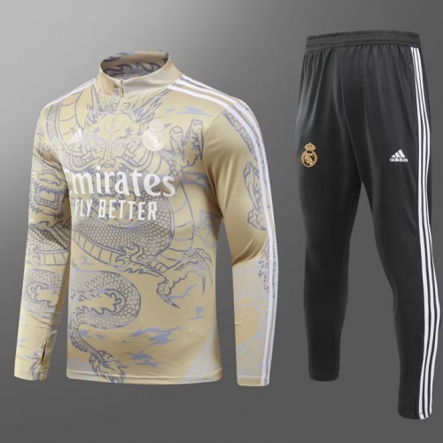 2023/24 Real Madrid Yellow Soccer Tracksuit Uniform-GDP