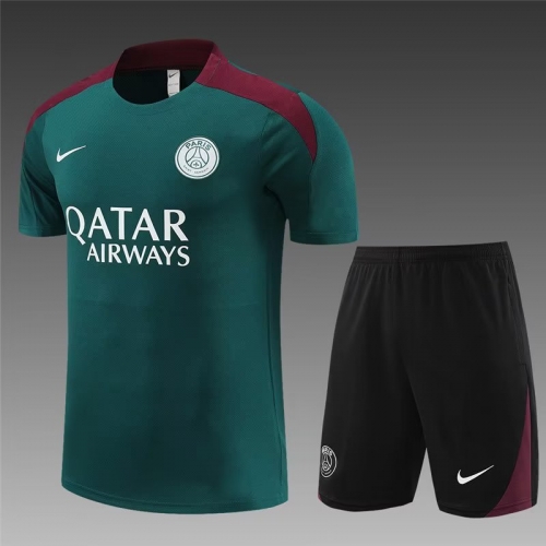 2023/24 Paris SG Green Shorts-Sleeve Thailand Soccer Uniform-801