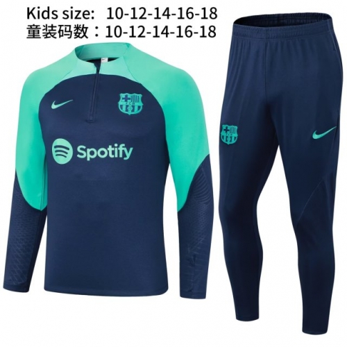 2023/24 Barcelona Royal Blue Kids/Youth Thailand Soccer Tracksuit Uniform-411/815