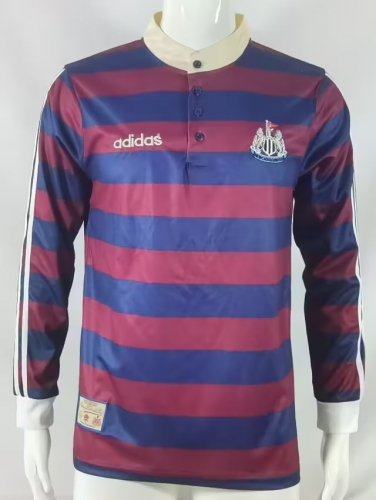 95-96 Retro Version Newcastle United Away Red & Black LS Thailand Soccer Jersey AAA-503