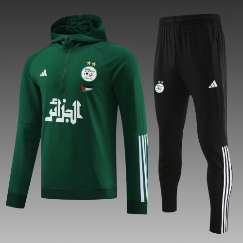 2023/24 Algeria Green Thailand Soccer Tracksuit Uniform Hoodies-PO