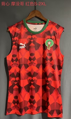 2023/24 Morocco Home Red Thailand Soccer Jersey Vest-815/709