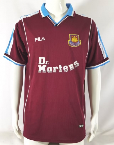 99-01 Retro Version West Ham United Home Red Thailand Soccer Jersey AAA-1041/709/503