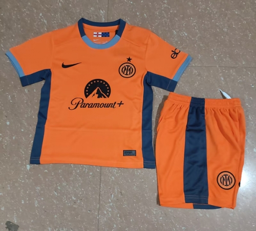 2023/24 Inter Milan 2nd Away Orange Kids/Youth Soccer Uniform-2149/123/507