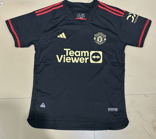 2023/24 Manited United Goalkepeer Black Thailand Soccer Jersey AAA-07