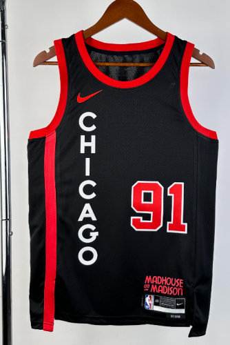 2024 Season City Version Chicago Bull NBA Black #91 Jersey-311