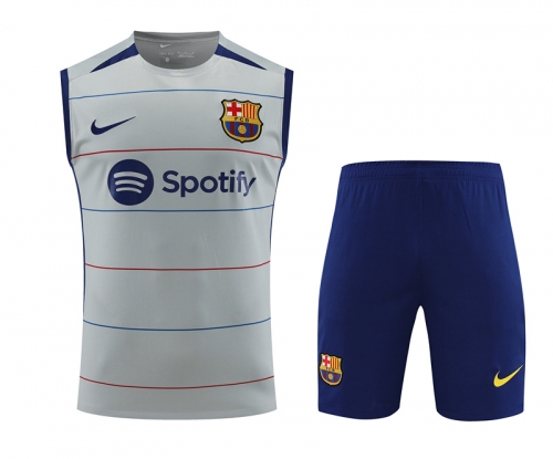 2023/24 Barcelona Gray Thailand Soccer Training Vest Uniform-418