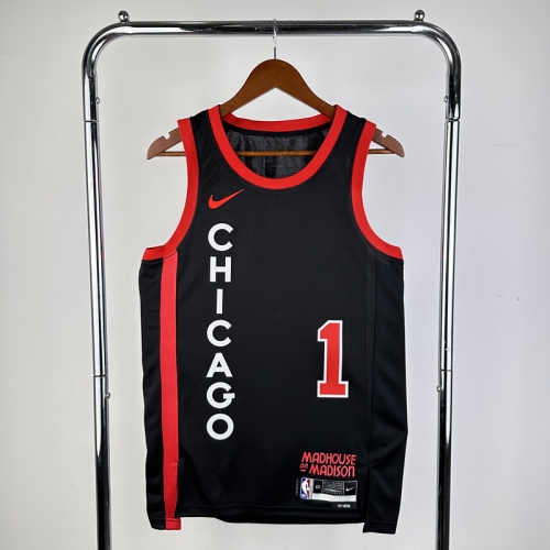 2024 Season City Version Chicago Bull NBA Black #1 Jersey-311